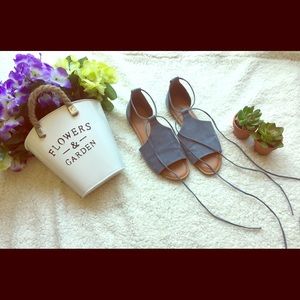 Universal Thread blue tinted gray lace up sandals